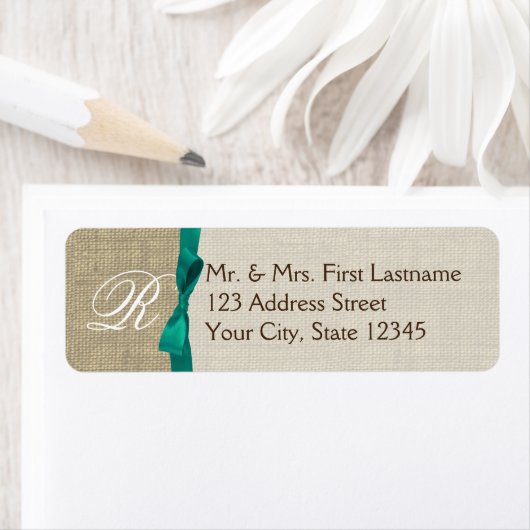 Lint en Burlap Groen Monogram Etiket (Insitu)