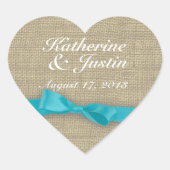Lint en Burlap Heart Hart Sticker (Voorkant)