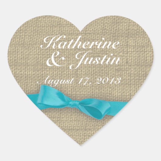 Lint en Burlap Heart Hart Sticker (Voorkant)