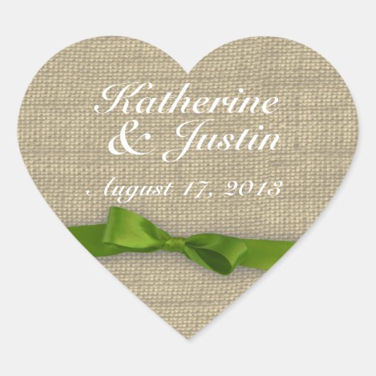 Lint en Burlap Heart Hart Sticker (Voorkant)
