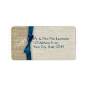 Lint en Burlap Navy Blue Etiket (Voorkant)