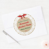 Lint en Kant Ouderwets Zelfgemaakt Product Ronde Sticker (Envelop)