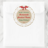 Lint en Kant Ouderwets Zelfgemaakt Product Ronde Sticker (Tas)