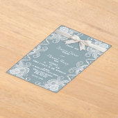 Lint en kant vorst acryl bruiloft uitnodiging (Laagn)