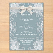 Lint en kant vorst acryl bruiloft uitnodiging (Voorkant)