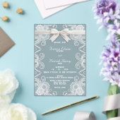 Lint en kant vorst acryl bruiloft uitnodiging (Insitu (Huwelijk))