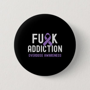 Lint FCK Verslaving Overdosis Bewustzijn 2 Ronde Button 5,7 Cm