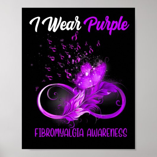 Lint Feather Fibromyalgia Awareness Poster (Voorkant)