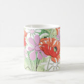 Lint gebonden papaver: Daisy boeket. Koffiemok (Center)