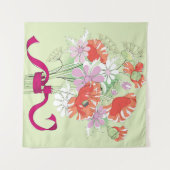 Lint gebonden papaver: Daisy boeket. Wandkleed (Voorkant (horizontaal))