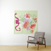 Lint gebonden papaver: Daisy boeket. Wandkleed (In Situ (horizontaal))