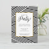 Lint Gestreepte Party Uitnodiging (Staand voorkant)
