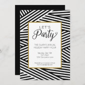 Lint Gestreepte Party Uitnodiging (Voorkant / Achterkant)