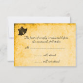  Lint, Goud en Bruin Huwelijk RSVP (Achterkant)