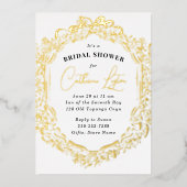 lint goud Vrijgezellenfeest Folie Uitnodiging (Voorkant)