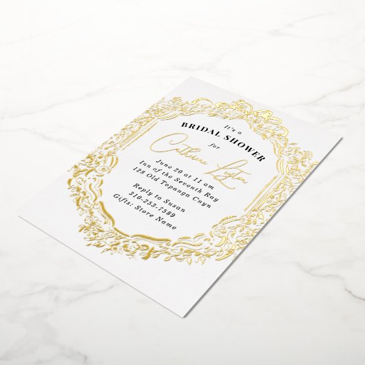 lint goud Vrijgezellenfeest Folie Uitnodiging (Gedraaid)