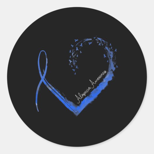 Lint Hart Alopecia Awareness 1 Ronde Sticker (Voorkant)