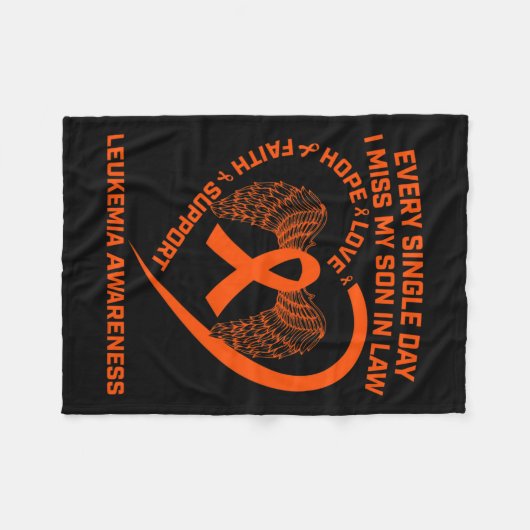 Lint Hart Leukemie Bewustzijn Geheugen van Zoon in Fleece Deken (Voorkant (Horizontaal))