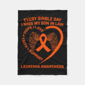 Lint Hart Leukemie Bewustzijn Geheugen van Zoon in Fleece Deken (Voorkant)