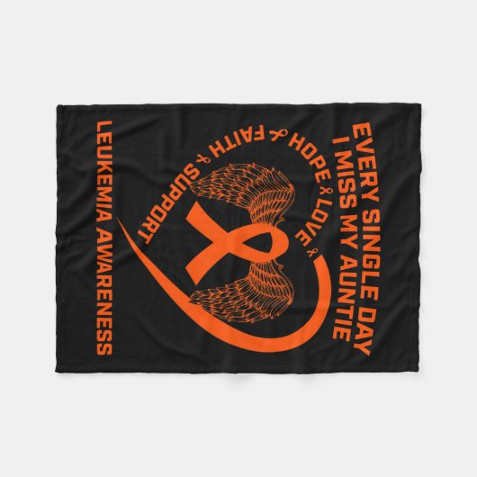 Lint Hart Leukemie Bewustzijn ter nagedachtenis aa Fleece Deken (Voorkant (Horizontaal))