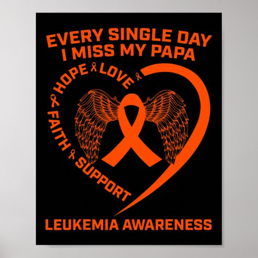 Lint Hart Leukemie Bewustzijn ter nagedachtenis aa Poster (Voorkant)