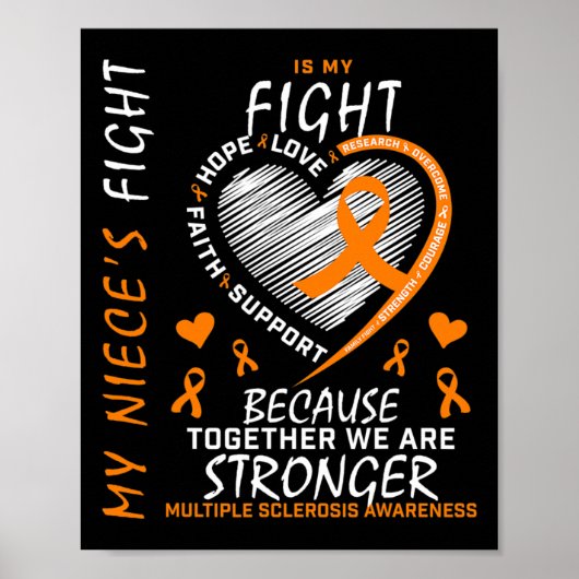 Lint Hart MS Nicht Multiple Sclerose Awareness Poster (Voorkant)