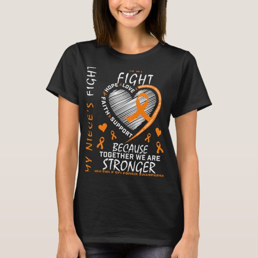 Lint Hart MS Nicht Multiple Sclerose Awareness T-shirt (Voorkant)
