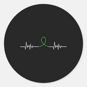 Lint hartslag - Mental Health Awareness Ronde Sticker