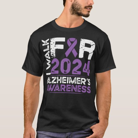  lint I Walk voor 2024 Alzheimer's Awarene T-shirt (Voorkant)