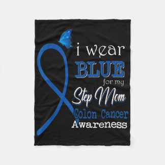 Lint Ik Draag Blauw Voor Stap Mama Colon Cancer Aw Fleece Deken