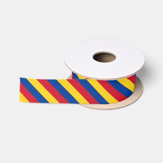 Lint in de kleuren geel, blauw en rood (Spoel)