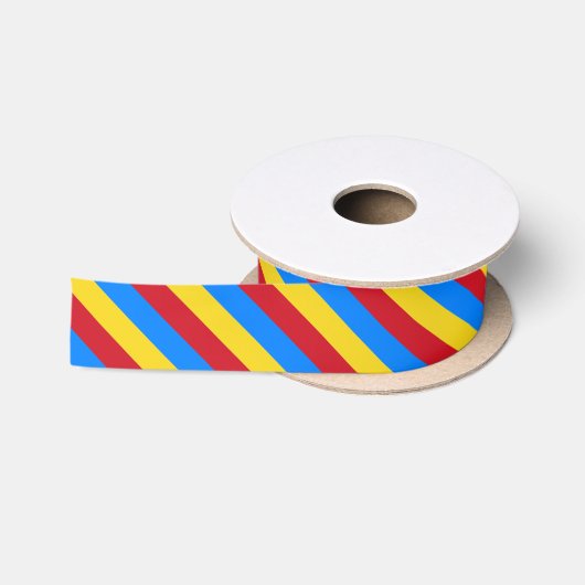 Lint in de kleuren geel, blauw en rood (Spoel)
