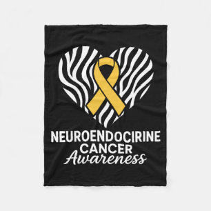Lint in zebraprint hart voor neuro-endocriene kank fleece deken