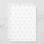 Lint Ingelijste Blauw en Witte Bow Polka Dots Kaart (Achterkant)