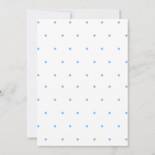 Lint Ingelijste Blauw en Witte Bow Polka Dots Kaart (Achterkant)
