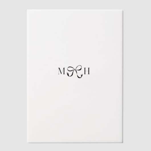 Lint Initialen Vellum Uitnodigingen (Voorkant)