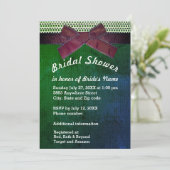 Lint, Kant, Groen & Blauw Burlap Vrijgezellenfeest Kaart (Staand voorkant)