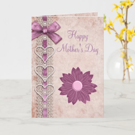 Lint, Kant, Harten & het Lila Moederdag van de Kaart (Gele Bloem)