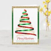 Lint Kerstboom Zakelijk Bedrijfslogo Vouwen Kaart (Gele Bloem)