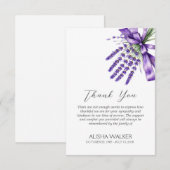 Lint Lavendel begrafenis bedankkaart (Voorkant / Achterkant)