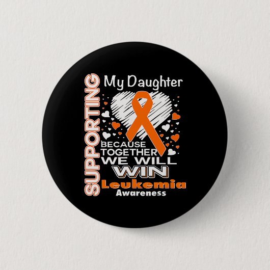 Lint Leukemie Bewustzijn Ondersteunt Mijn Dochter Ronde Button 5,7 Cm (Voorkant)