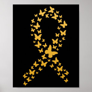 Lint Lint Cute Gouden Vlinders Lint Kinderkanker B Poster