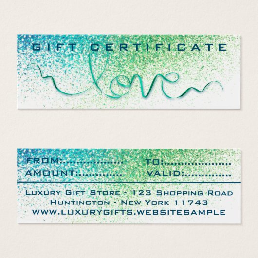 Lint lint & glittersparel blauw modern mini visitekaartjes (Voorkant /achterkant)