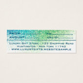 Lint lint & glittersparel blauw modern mini visitekaartjes (Achterkant)
