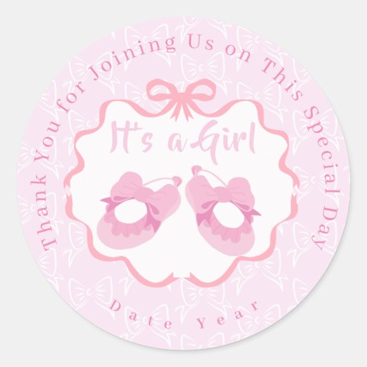 Lint lint Het is een meisje Ronde Sticker (Voorkant)