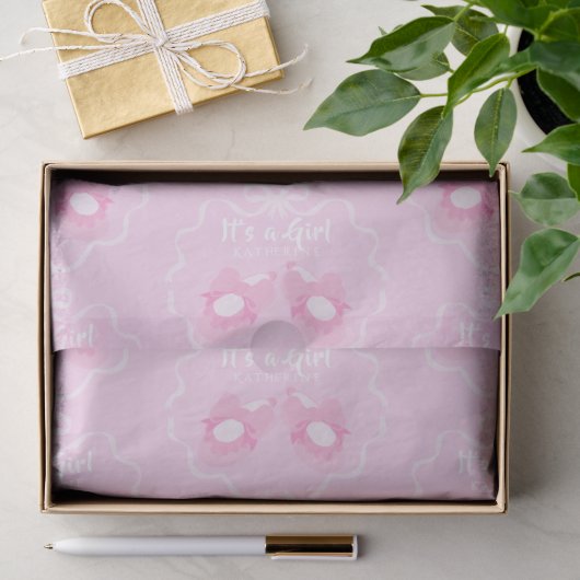 Lint Lint Het is een meisje Roze Tissuepapier (Geschenk)