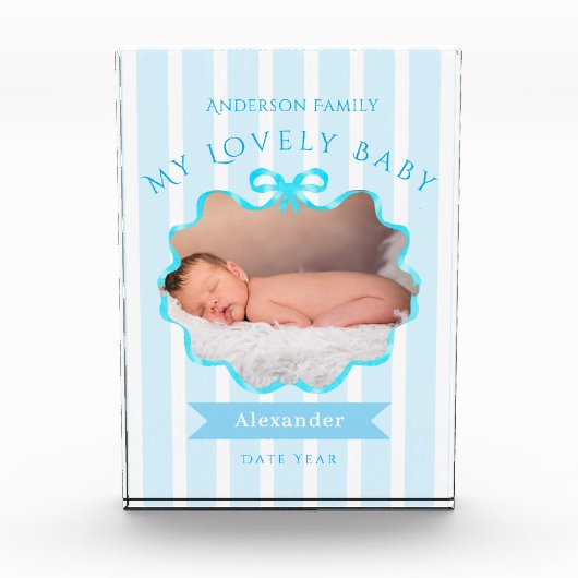 Lint lint pasgeboren baby jongen fotoblokken (Voorkant)