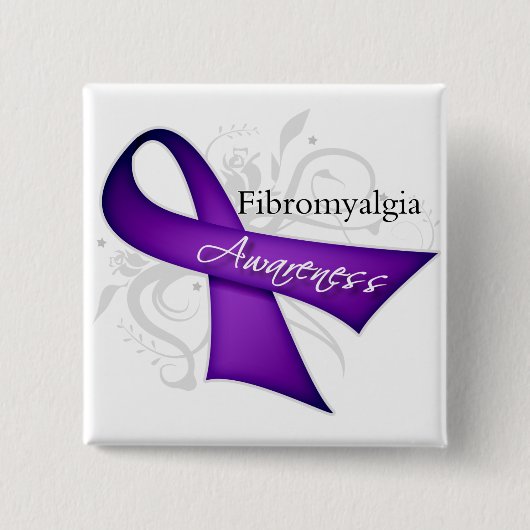 Lint Lintband - Fibromyalgie Bewustzijn Vierkante Button 5,1 Cm (Voorkant)