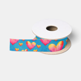 Lint met meerkleurige waterverf harten