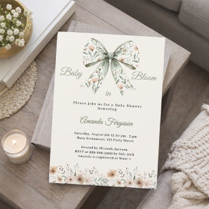 Lint neutrale bloemen groene ivoor bloei Baby Show Kaart